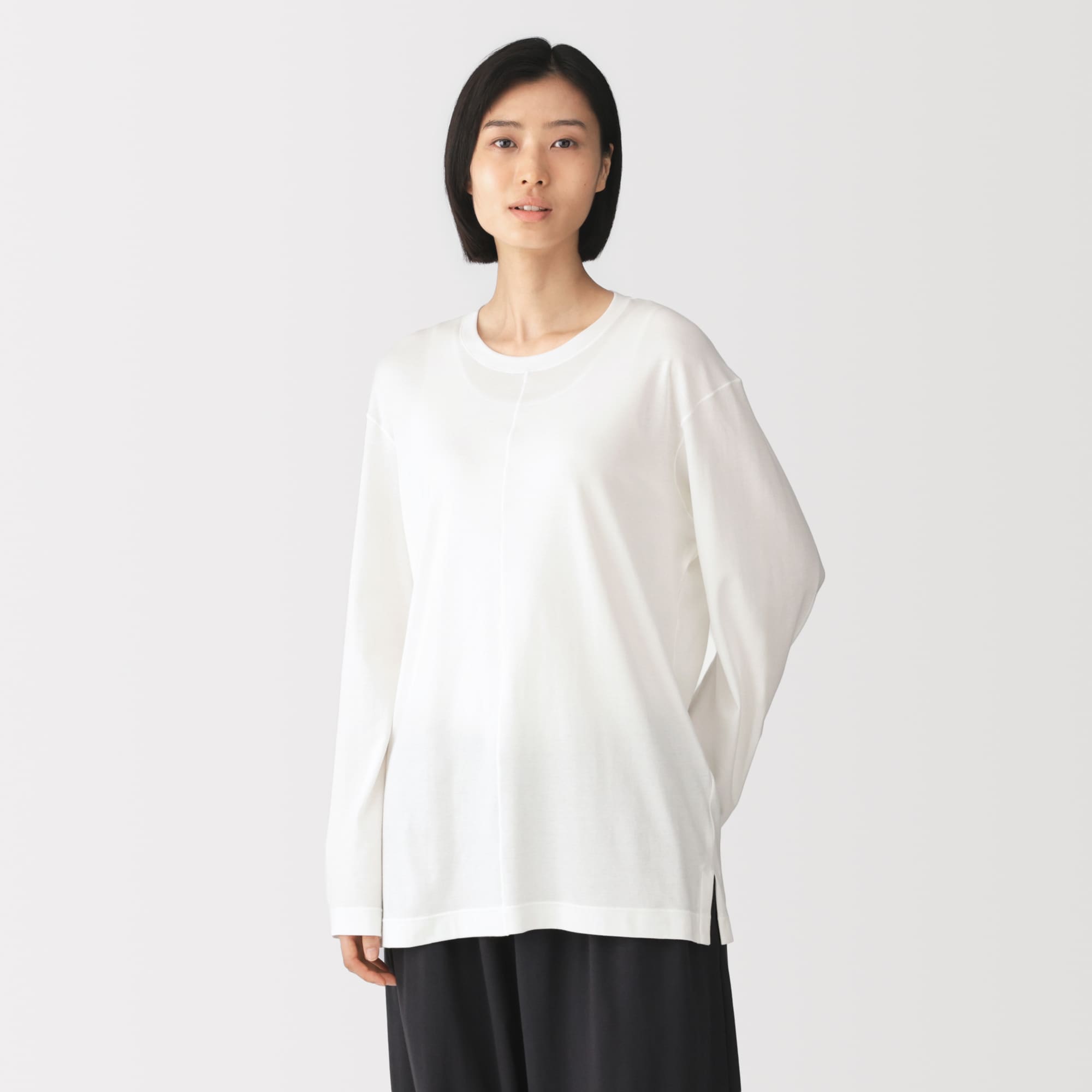 男女兼用 スムースジャージー長袖プルオーバー | 無印良品