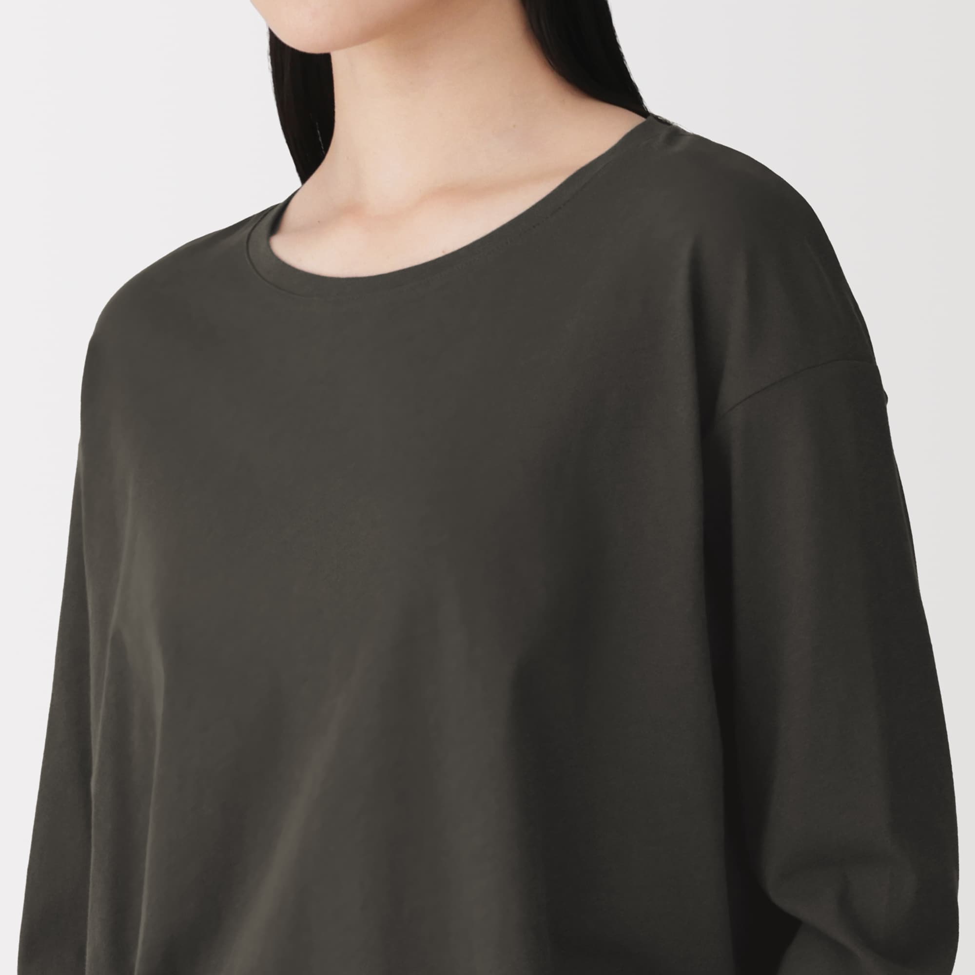 婦人　コットン天竺リラックス長袖Ｔシャツ
