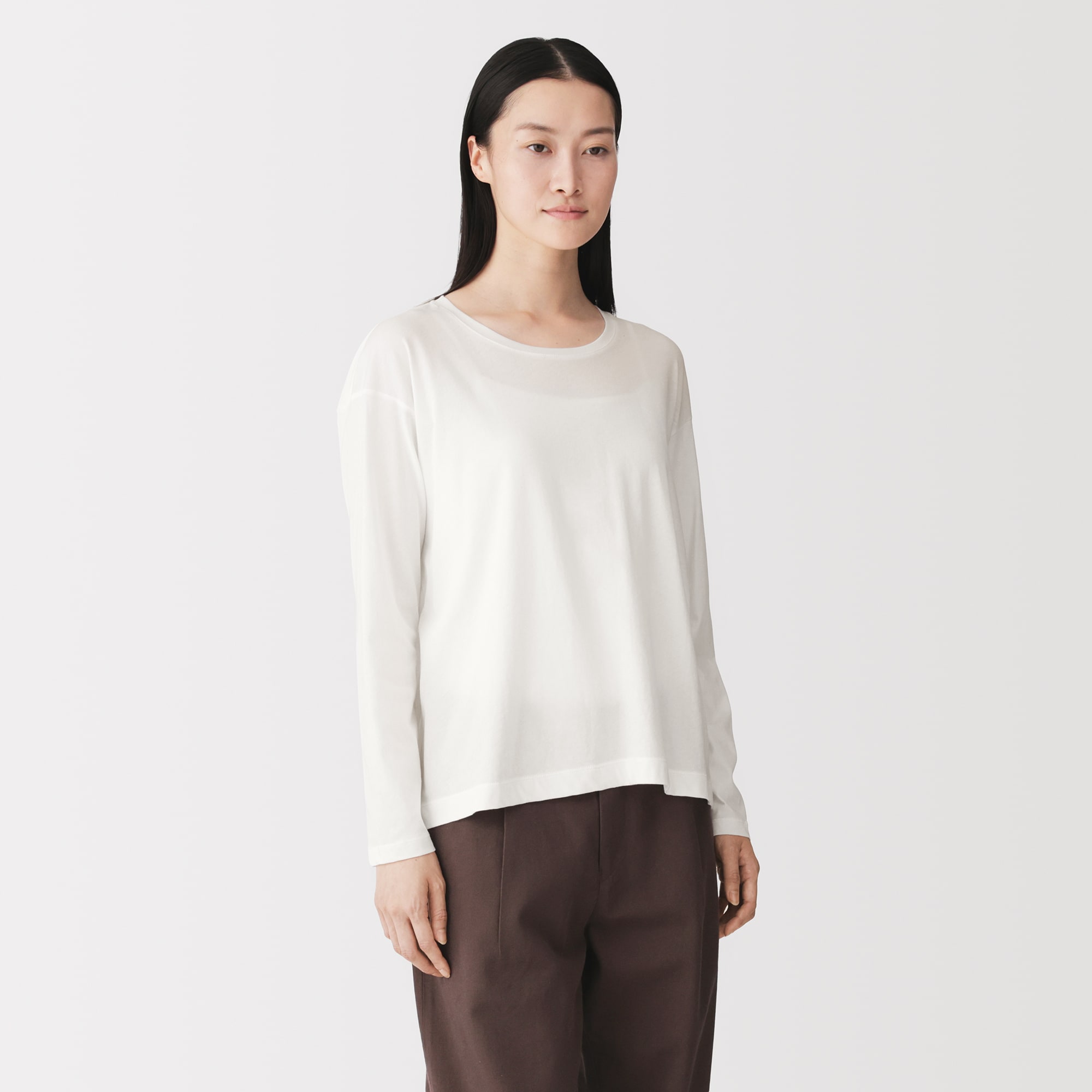 婦人　コットン天竺リラックス長袖Ｔシャツ