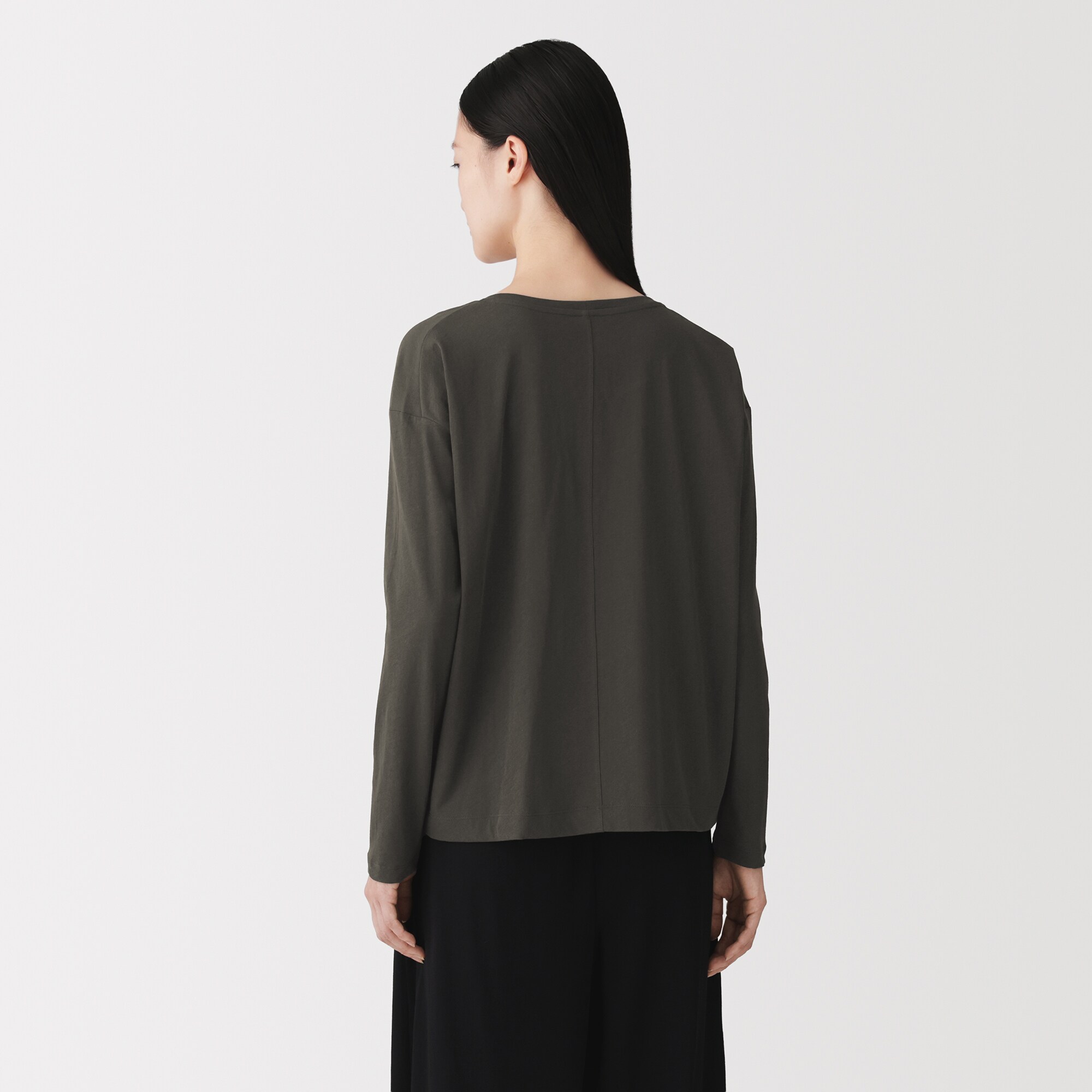 婦人　コットン天竺リラックス長袖Ｔシャツ