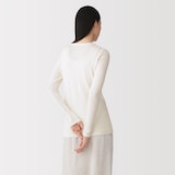 婦人　コットンカシミヤクルーネックＴシャツ