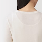 婦人　コットンカシミヤクルーネックＴシャツ