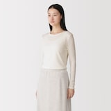 婦人　コットンカシミヤクルーネックＴシャツ