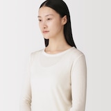 婦人　コットンカシミヤクルーネックＴシャツ