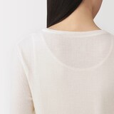婦人　コットンカシミヤクルーネックＴシャツ