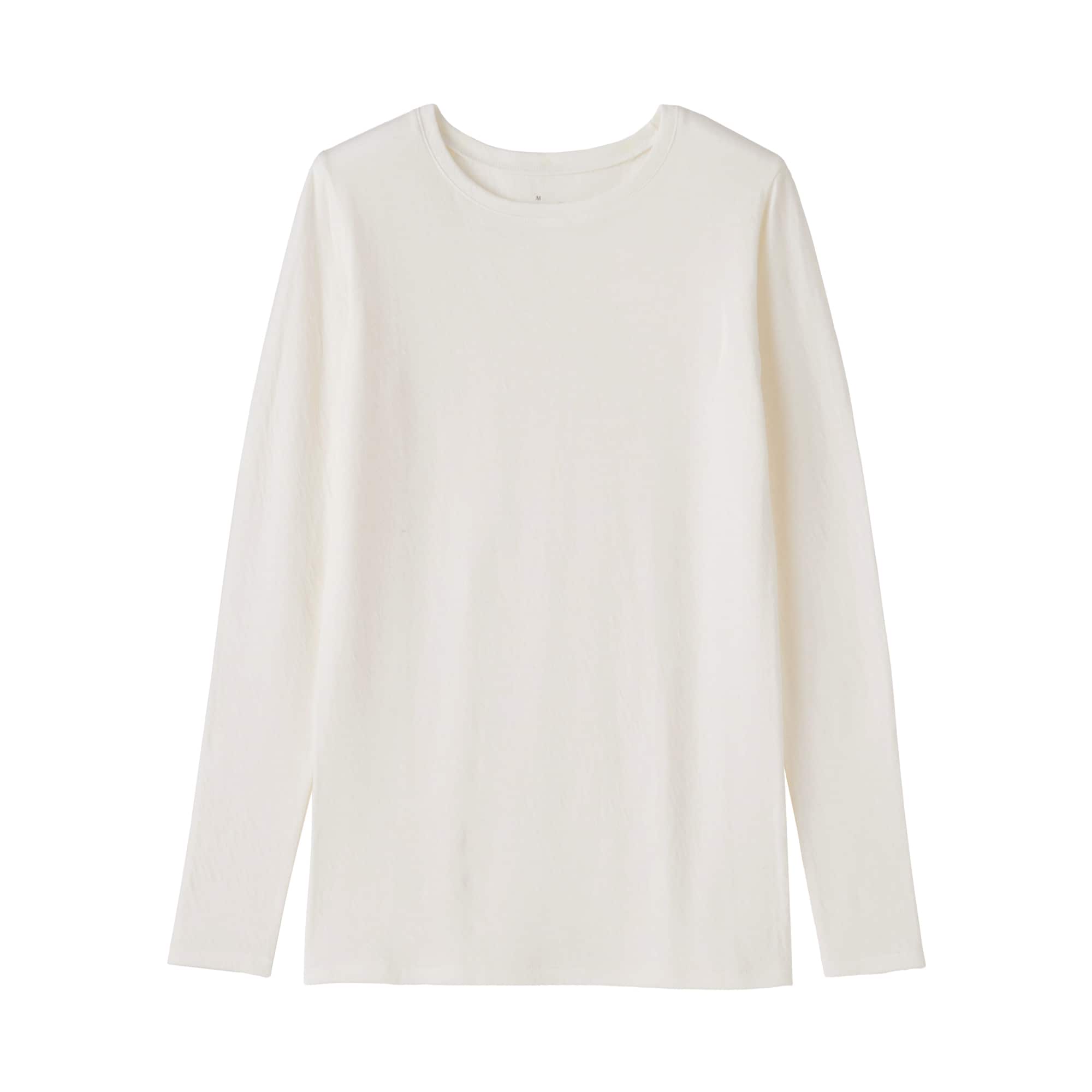 婦人　コットンカシミヤクルーネックＴシャツ