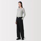 婦人　コットンカシミヤクルーネックＴシャツ