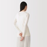 婦人　コットンカシミヤクルーネックＴシャツ