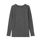 婦人　コットンカシミヤクルーネックＴシャツ
