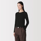 婦人　コットンカシミヤクルーネックＴシャツ