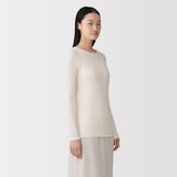 婦人　コットンカシミヤクルーネックＴシャツ
