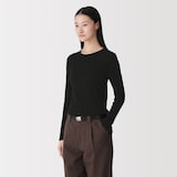 婦人　コットンカシミヤクルーネックＴシャツ