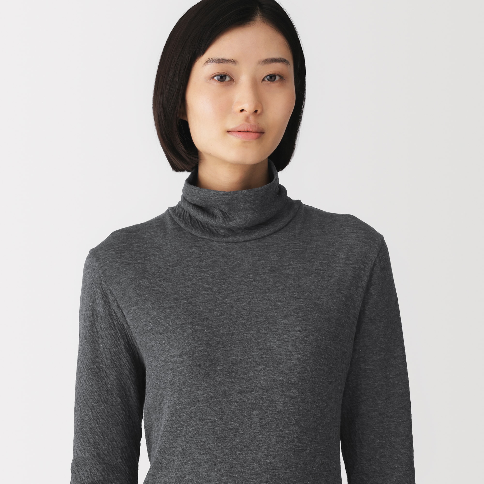 婦人　コットンカシミヤタートルネックＴシャツ