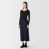 婦人　シルクリブクルーネック長袖Ｔシャツ