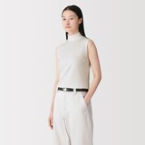 婦人　コットンカシミヤタートルネックノースリーブＴシャツ