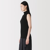 婦人　コットンカシミヤタートルネックノースリーブＴシャツ