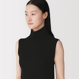 婦人　コットンカシミヤタートルネックノースリーブＴシャツ