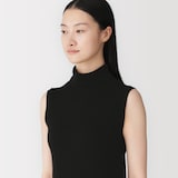 婦人　コットンカシミヤタートルネックノースリーブＴシャツ