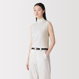 婦人　コットンカシミヤタートルネックノースリーブＴシャツ