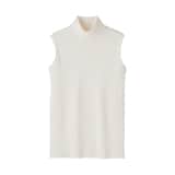 婦人　コットンカシミヤタートルネックノースリーブＴシャツ