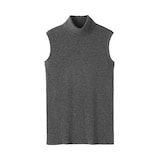 婦人　コットンカシミヤタートルネックノースリーブＴシャツ