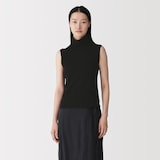 婦人　コットンカシミヤタートルネックノースリーブＴシャツ