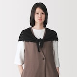 コットン透かし編みニット　三角スカーフ