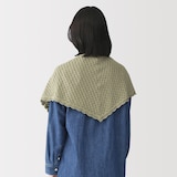 コットン透かし編みニット　三角スカーフ