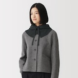 首のチクチクを抑えたメリノウール混　バラクラバ