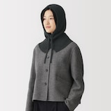 首のチクチクを抑えたメリノウール混　バラクラバ