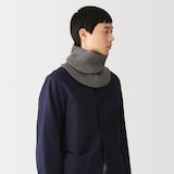 首のチクチクを抑えたメリノウール混　ネックウォーマー