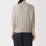 婦人　なめらか天竺編み七分袖ワイドカーディガン