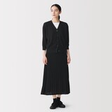 婦人　なめらか天竺編み七分袖ワイドカーディガン
