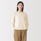 婦人　コットン混ムラ糸クルーネックセーター