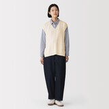 婦人　コットン混ムラ糸Ｖネックベスト