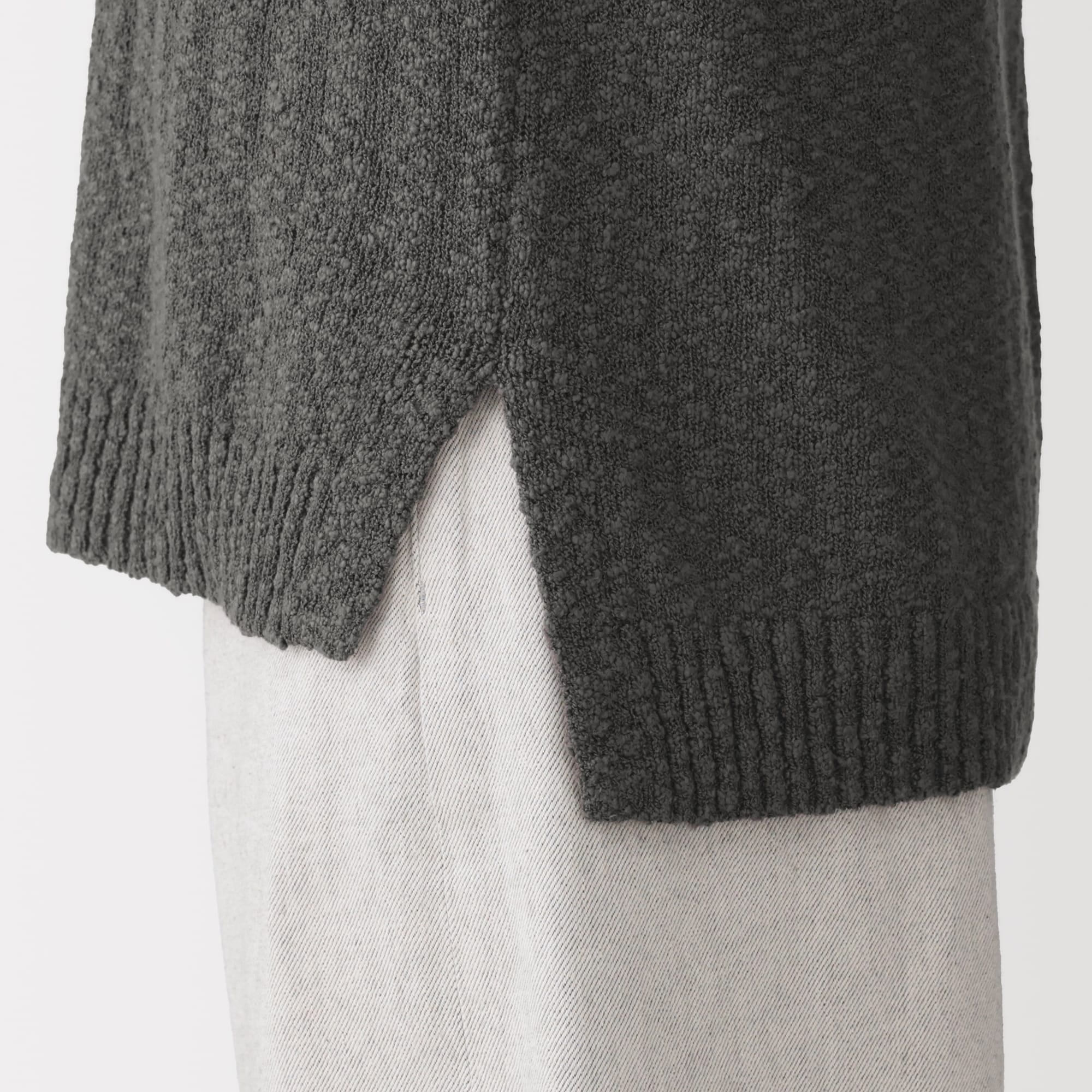 婦人　コットン混ムラ糸Ｖネックベスト