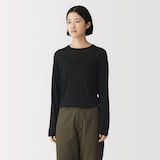 婦人　大豆繊維を使ったシアークルーネックセーター