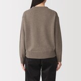 婦人　洗えるウールミドルゲージクルーネックセーター