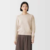 婦人　洗えるウールミドルゲージクルーネックセーター