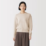 婦人　洗えるウールミドルゲージクルーネックセーター