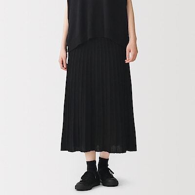 【６月中旬発売予定】婦人　なめらかニットフレアスカート