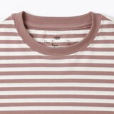 キッズ　綿天竺編みクルーネック長袖Ｔシャツ　ボーダー