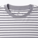 キッズ　綿天竺編みクルーネック長袖Ｔシャツ　ボーダー
