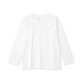キッズ　綿天竺編みクルーネック長袖Ｔシャツ　無地