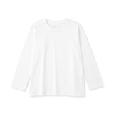 キッズ　綿天竺編みクルーネック長袖Ｔシャツ　無地