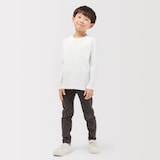 キッズ　綿天竺編みクルーネック長袖Ｔシャツ　無地