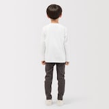 キッズ　綿天竺編みクルーネック長袖Ｔシャツ　無地