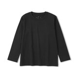キッズ　綿天竺編みクルーネック長袖Ｔシャツ　無地