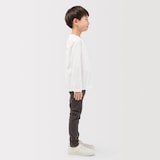 キッズ　綿天竺編みクルーネック長袖Ｔシャツ　無地