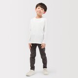 キッズ　綿天竺編みクルーネック長袖Ｔシャツ　無地